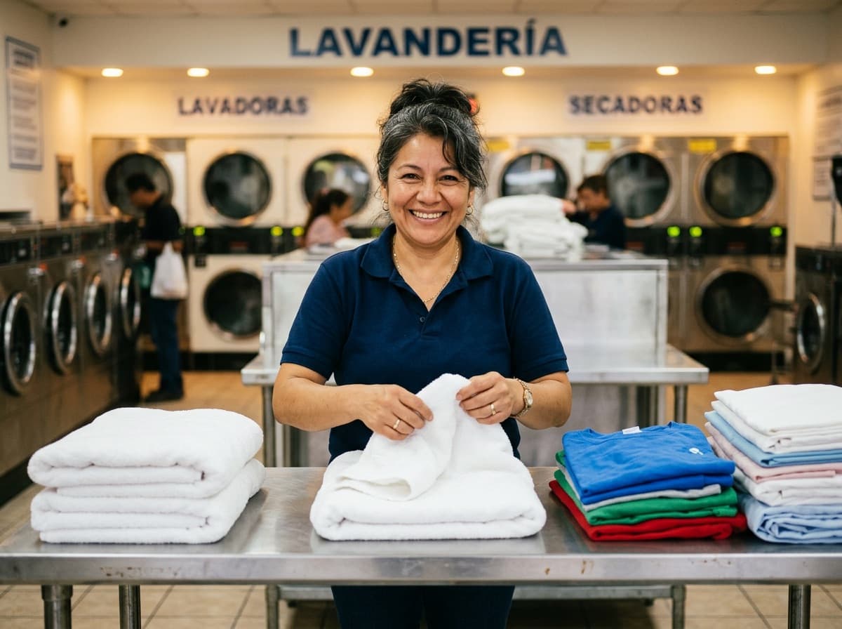 Neatly folded laundry stacks at Nifty Laundromat wash and fold service East Windsor CT